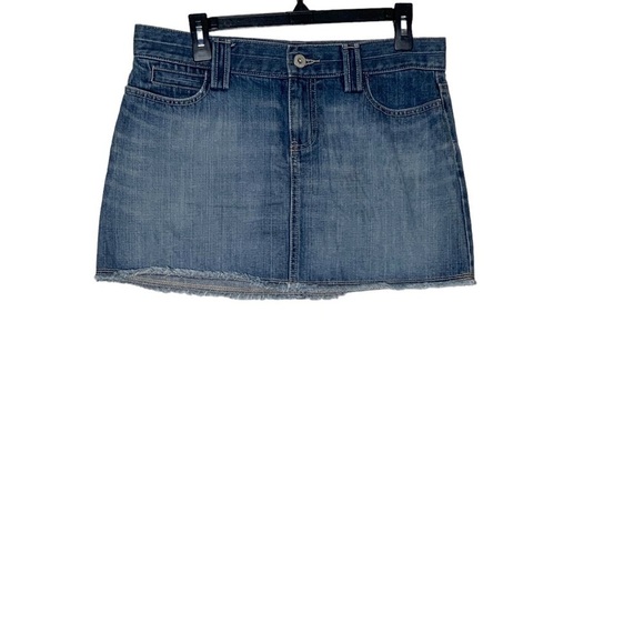 OLD Navy blue mini skirt with frayed hem. Size 10 - Picture 3 of 6